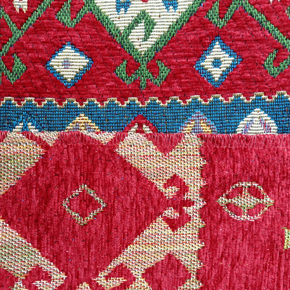 National Style Design Polyester/cotton Fabric Yarn-dyed Woven Jacquard Chenille Upholstery Fabric for Curtain Cushions Sofa Garments