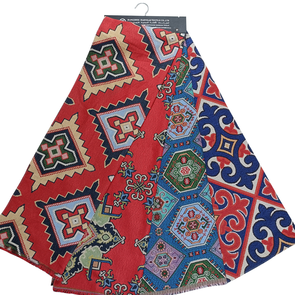 National Style Polyester Cotton Blended Woven Jacquard Fabric Eco-friendly Certification Supports Customization for Home Textile