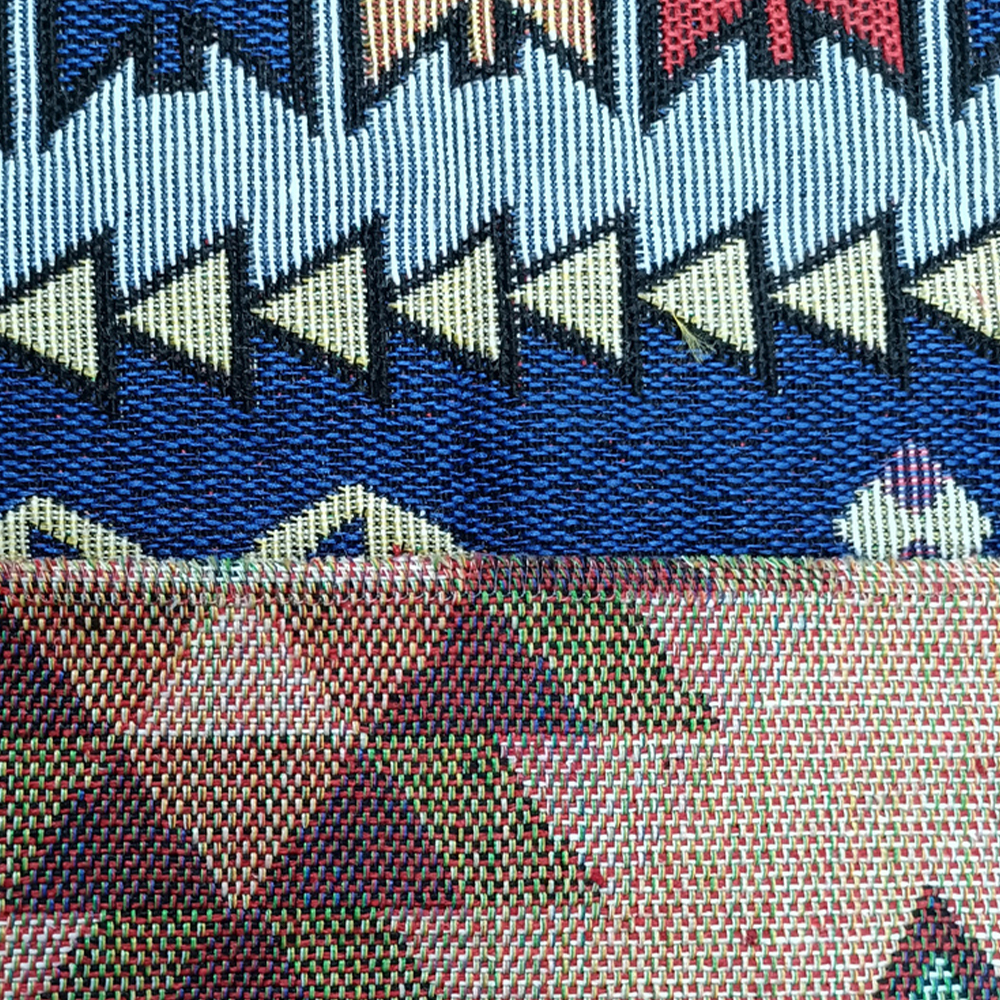 Factory Wholesale Soft Feel Polyester Cotton Blended National Style Recycled Cotton Jacquard Fabric for Home Textile