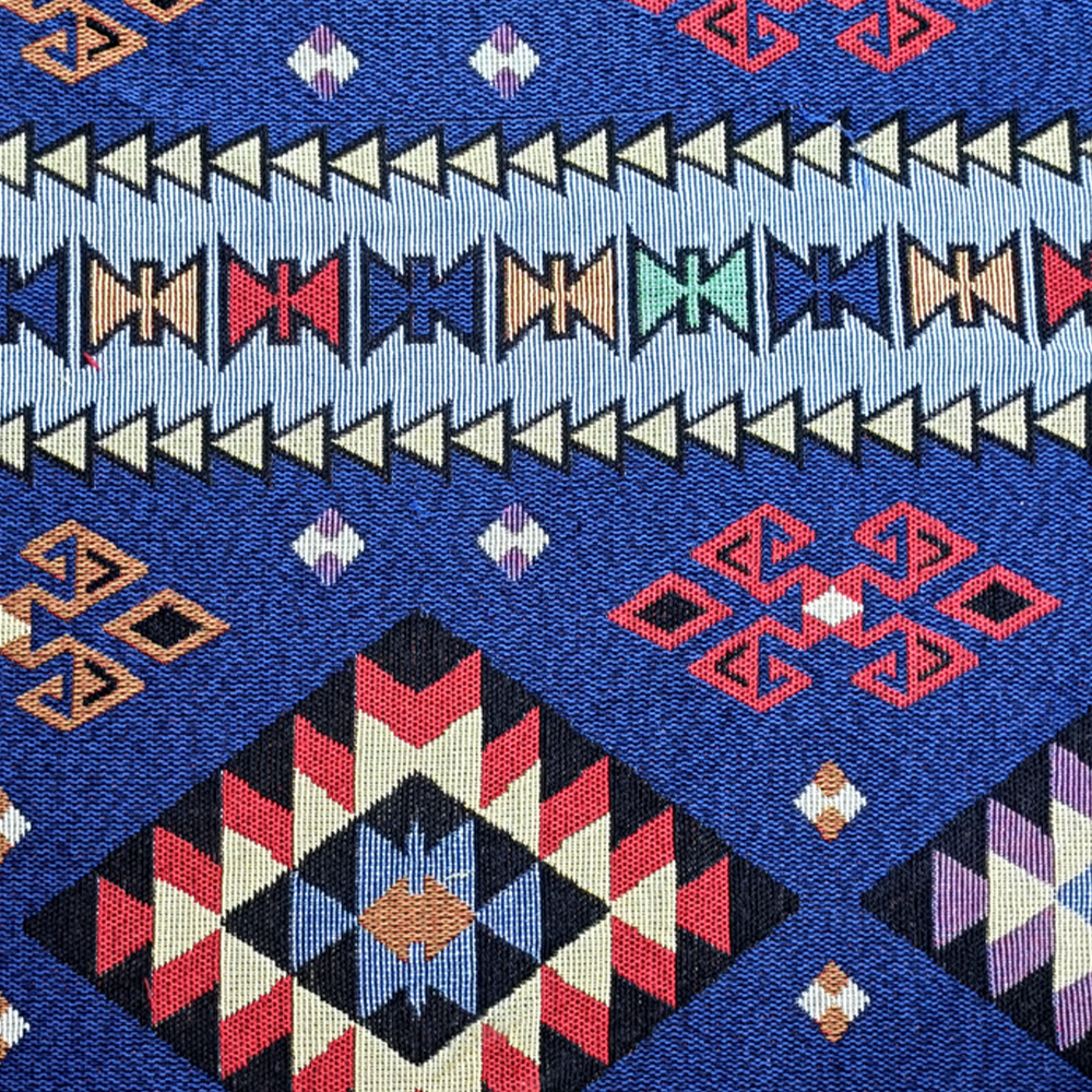 Factory Wholesale Soft Feel Polyester Cotton Blended National Style Recycled Cotton Jacquard Fabric for Home Textile