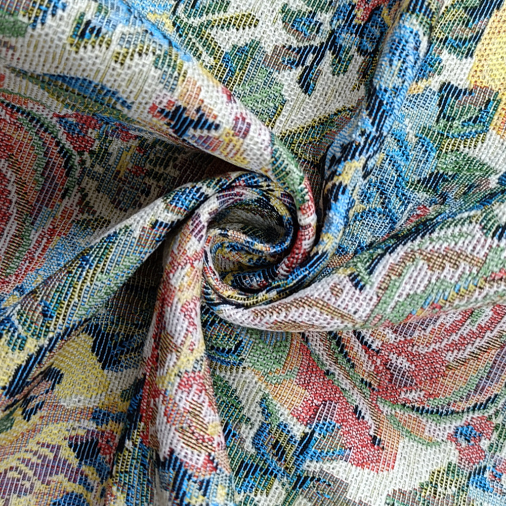 National Style Recycled Cotton Yarn-dyed Jacquard Upholstery Fabric for Sofa Cushion Backpack Bags and Other Home Decoration