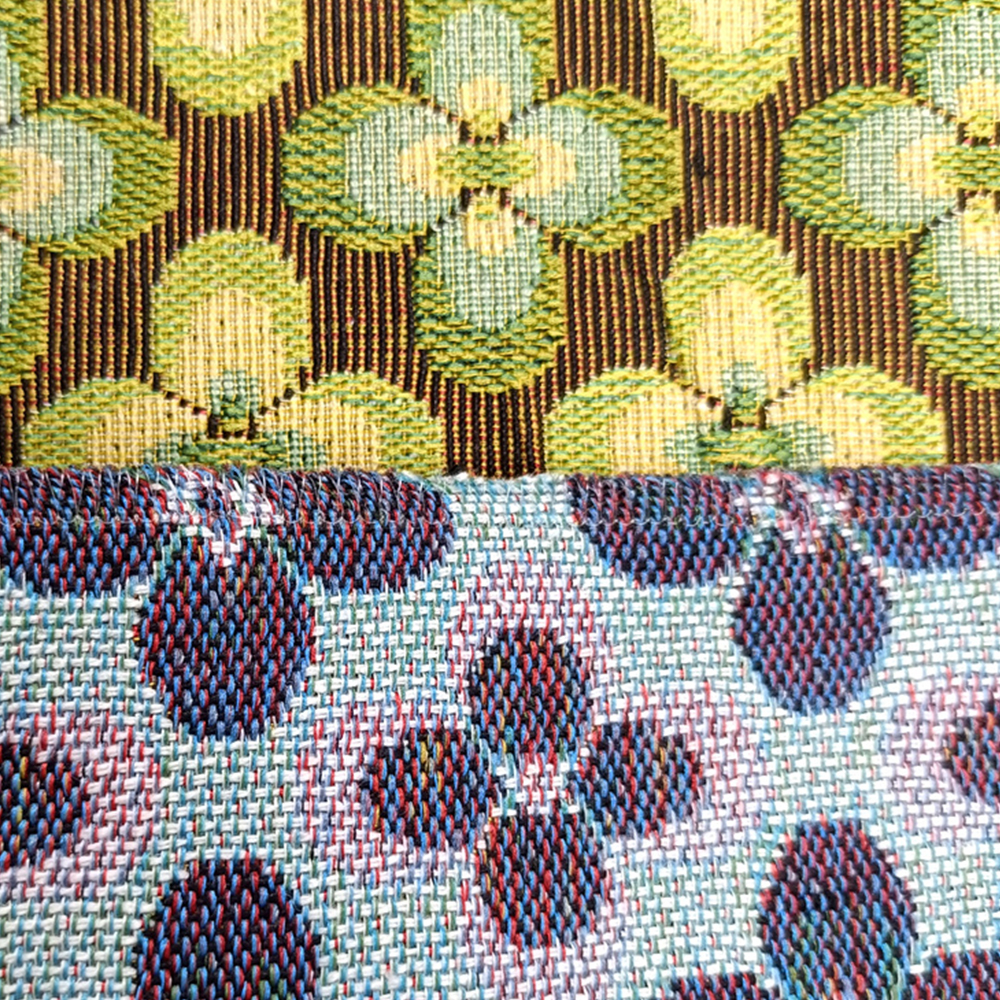 National Style Recycled Cotton Yarn-dyed Jacquard Upholstery Fabric for Sofa Cushion Backpack Bags and Other Home Decoration