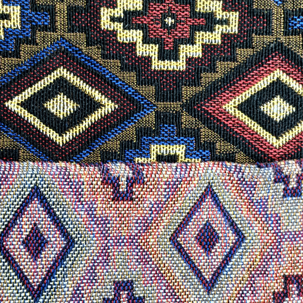 National Style Recycled Cotton Yarn-dyed Jacquard Upholstery Fabric for Sofa Cushion Backpack Bags and Other Home Decoration