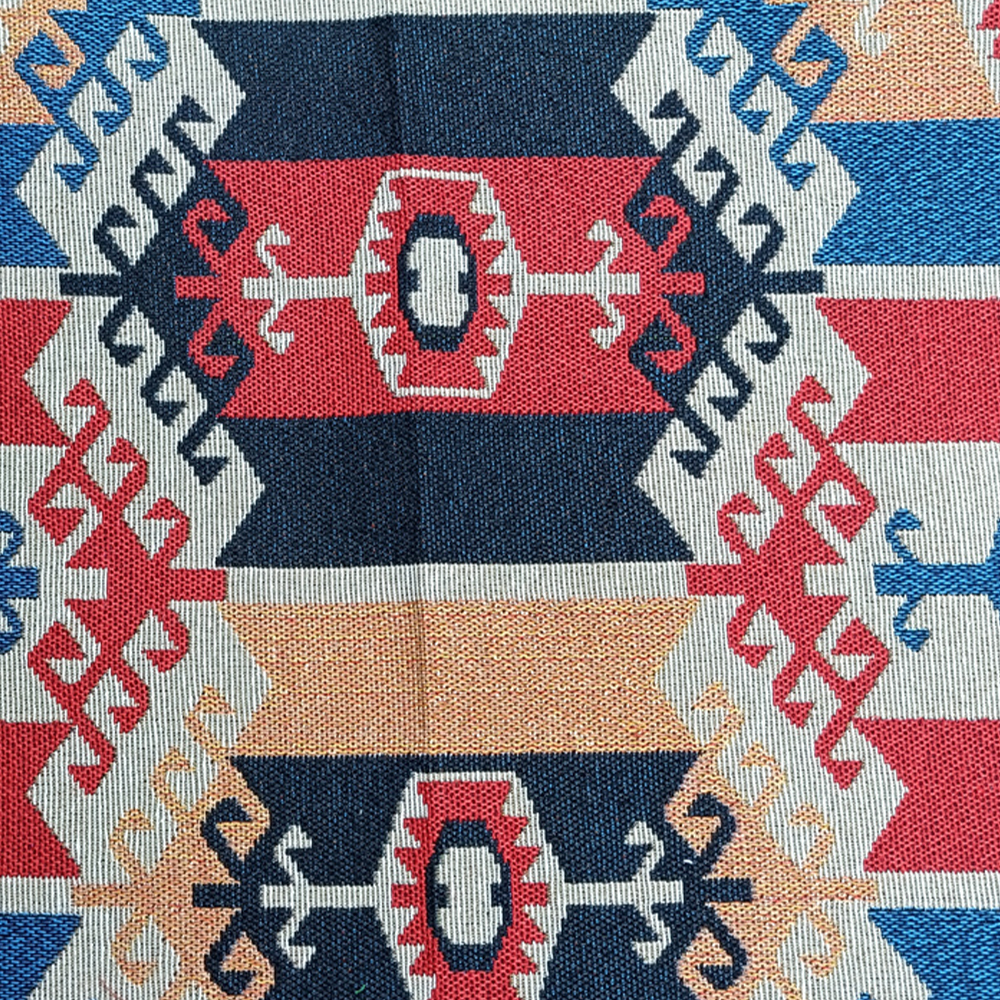 National Style Recycled Cotton Yarn-dyed Jacquard Upholstery Fabric for Sofa Cushion Backpack Bags and Other Home Decoration